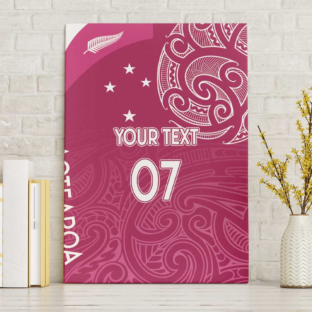 Personalised New Zealand Rugby Canvas Wall Art Aotearoa Champions - Pink Version LT7 Without Frame Pink - Polynesian Pride