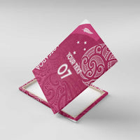 Personalised New Zealand Rugby Canvas Wall Art Aotearoa Champions - Pink Version LT7 With Frame Pink - Polynesian Pride