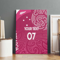 Personalised New Zealand Rugby Canvas Wall Art Aotearoa Champions - Pink Version LT7 - Polynesian Pride