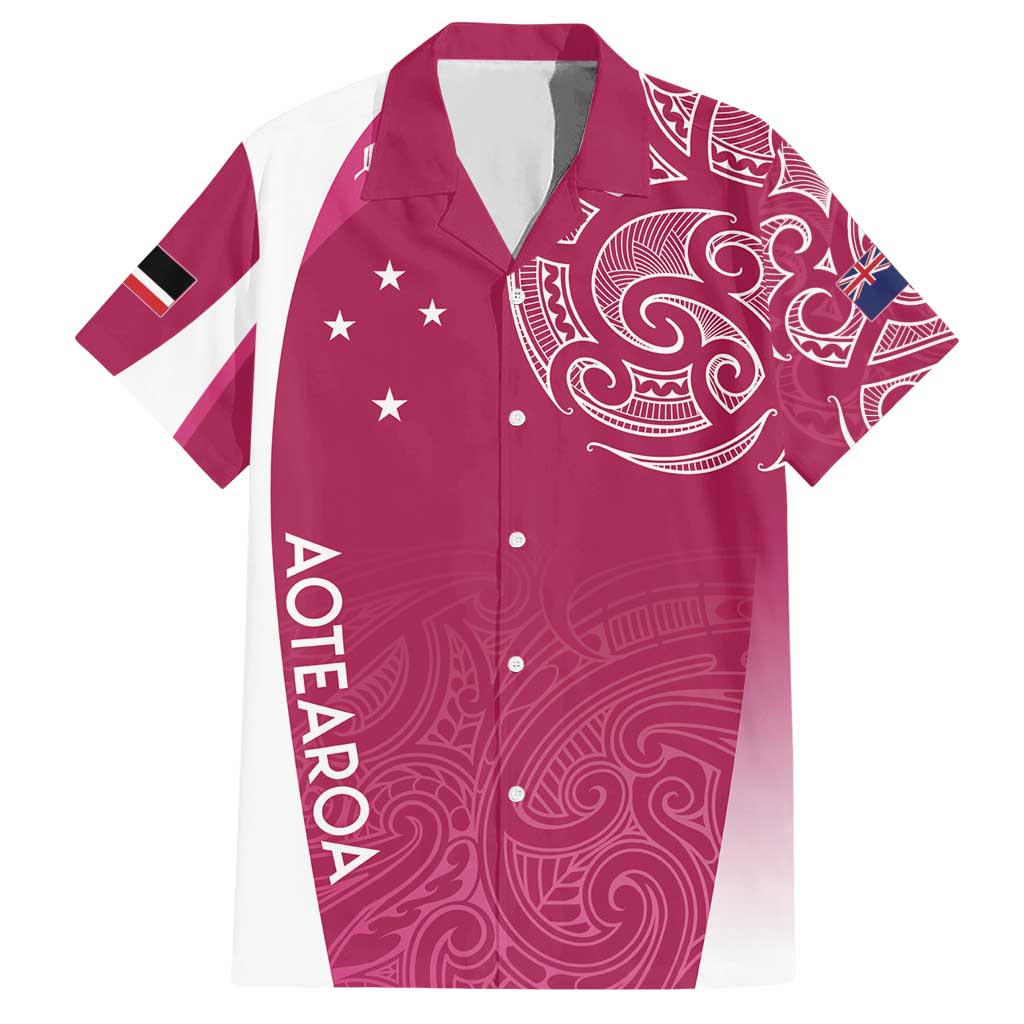 Personalised New Zealand Rugby Hawaiian Shirt Aotearoa Champions - Pink Version LT7 Pink - Polynesian Pride