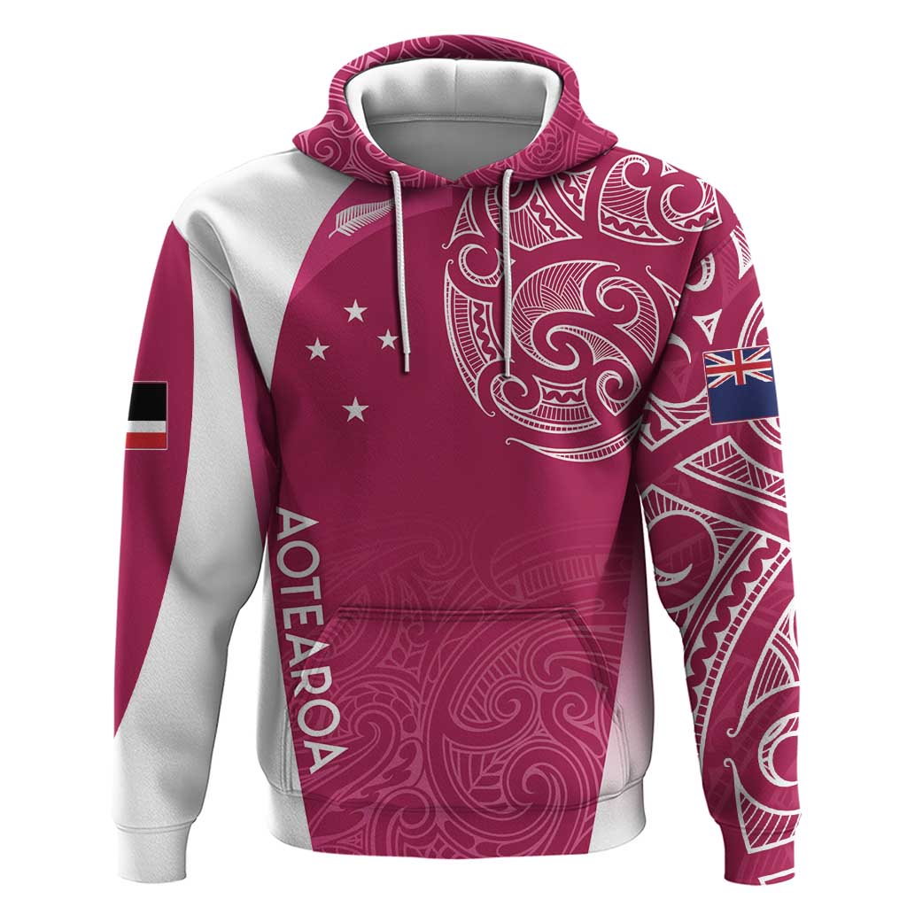 Personalised New Zealand Rugby Hoodie Aotearoa Champions - Pink Version LT7 Pullover Hoodie Pink - Polynesian Pride