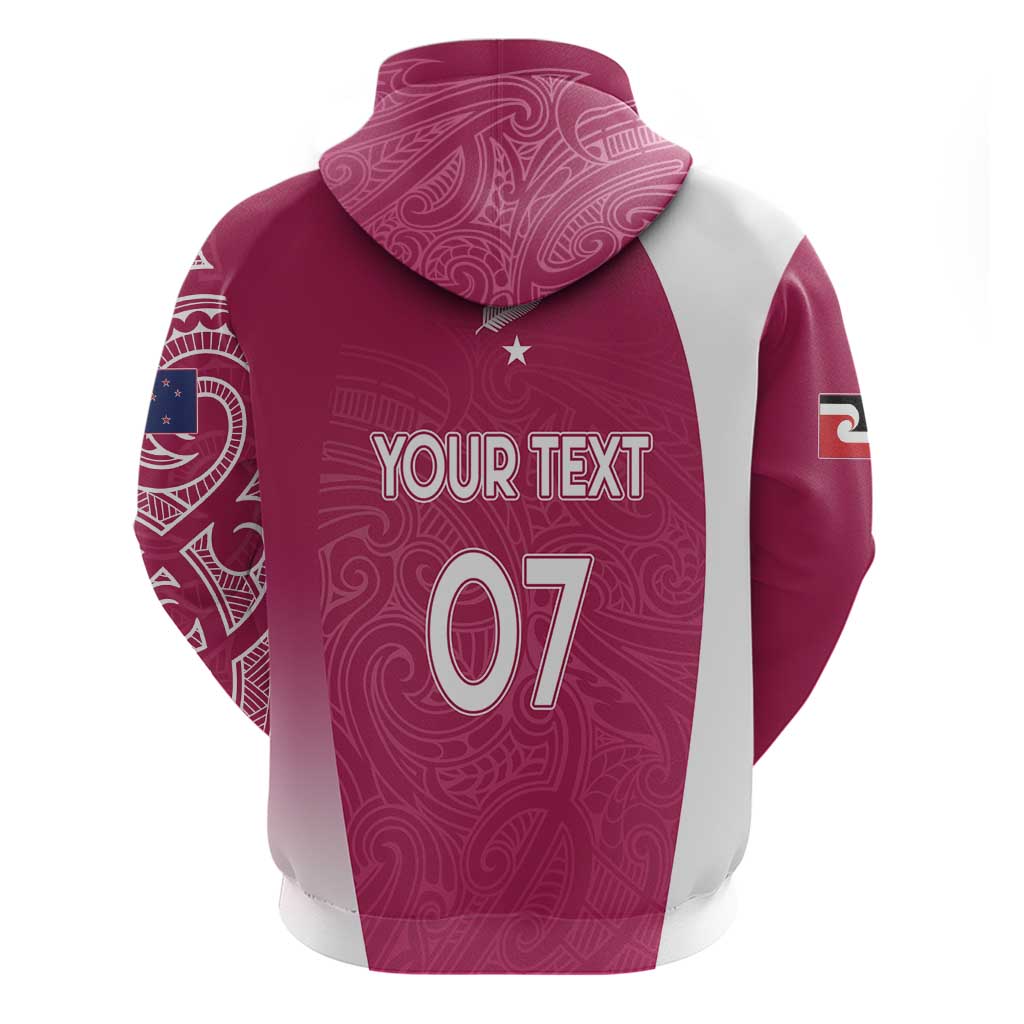 Personalised New Zealand Rugby Hoodie Aotearoa Champions - Pink Version LT7 - Polynesian Pride