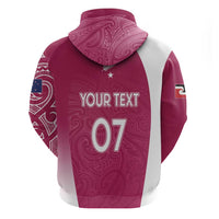 Personalised New Zealand Rugby Hoodie Aotearoa Champions - Pink Version LT7 - Polynesian Pride