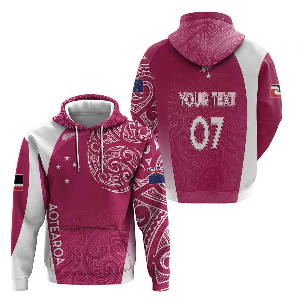Personalised New Zealand Rugby Hoodie Aotearoa Champions - Pink Version LT7 - Polynesian Pride