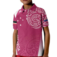 Personalised New Zealand Rugby Kid Polo Shirt Aotearoa Champions - Pink Version LT7 Kid Pink - Polynesian Pride