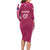 Personalised New Zealand Rugby Long Sleeve Bodycon Dress Aotearoa Champions - Pink Version