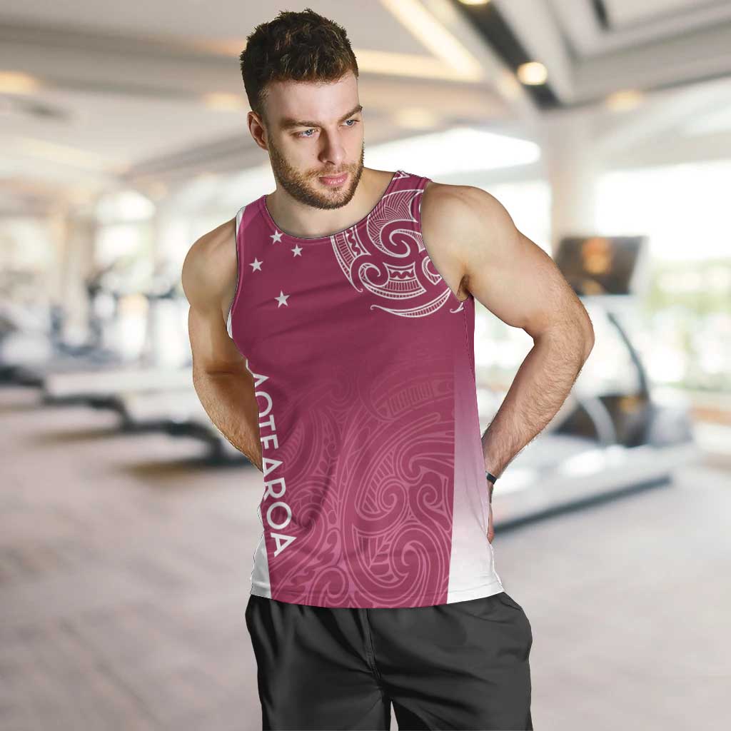 Personalised New Zealand Rugby Men Tank Top Aotearoa Champions - Pink Version