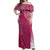 Personalised New Zealand Rugby Off Shoulder Maxi Dress Aotearoa Champions - Pink Version