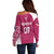 Personalised New Zealand Rugby Off Shoulder Sweater Aotearoa Champions - Pink Version