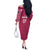 Personalised New Zealand Rugby Off The Shoulder Long Sleeve Dress Aotearoa Champions - Pink Version