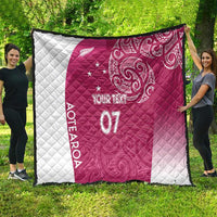 Personalised New Zealand Rugby Quilt Aotearoa Champions - Pink Version LT7 - Polynesian Pride