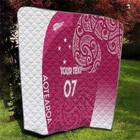 Personalised New Zealand Rugby Quilt Aotearoa Champions - Pink Version LT7 - Polynesian Pride