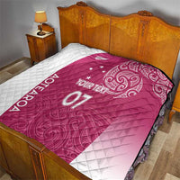 Personalised New Zealand Rugby Quilt Aotearoa Champions - Pink Version LT7 - Polynesian Pride