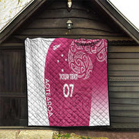 Personalised New Zealand Rugby Quilt Aotearoa Champions - Pink Version LT7 - Polynesian Pride