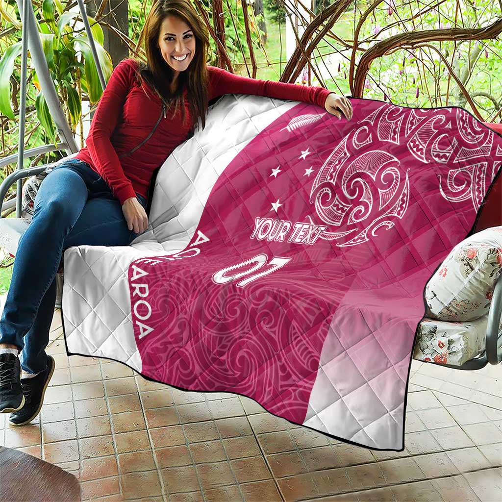 Personalised New Zealand Rugby Quilt Aotearoa Champions - Pink Version LT7 - Polynesian Pride