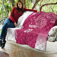 Personalised New Zealand Rugby Quilt Aotearoa Champions - Pink Version LT7 - Polynesian Pride