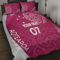 Personalised New Zealand Rugby Quilt Bed Set Aotearoa Champions - Pink Version LT7 Pink - Polynesian Pride