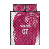 Personalised New Zealand Rugby Quilt Bed Set Aotearoa Champions - Pink Version LT7 - Polynesian Pride