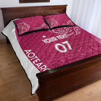 Personalised New Zealand Rugby Quilt Bed Set Aotearoa Champions - Pink Version LT7 - Polynesian Pride