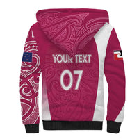 Personalised New Zealand Rugby Sherpa Hoodie Aotearoa Champions - Pink Version LT7 - Polynesian Pride
