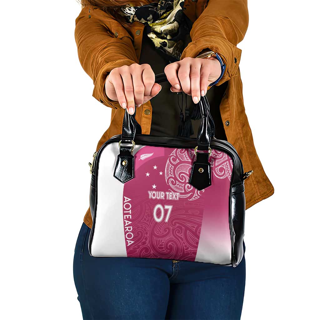 Personalised New Zealand Rugby Shoulder Handbag Aotearoa Champions - Pink Version LT7 One Size Pink - Polynesian Pride