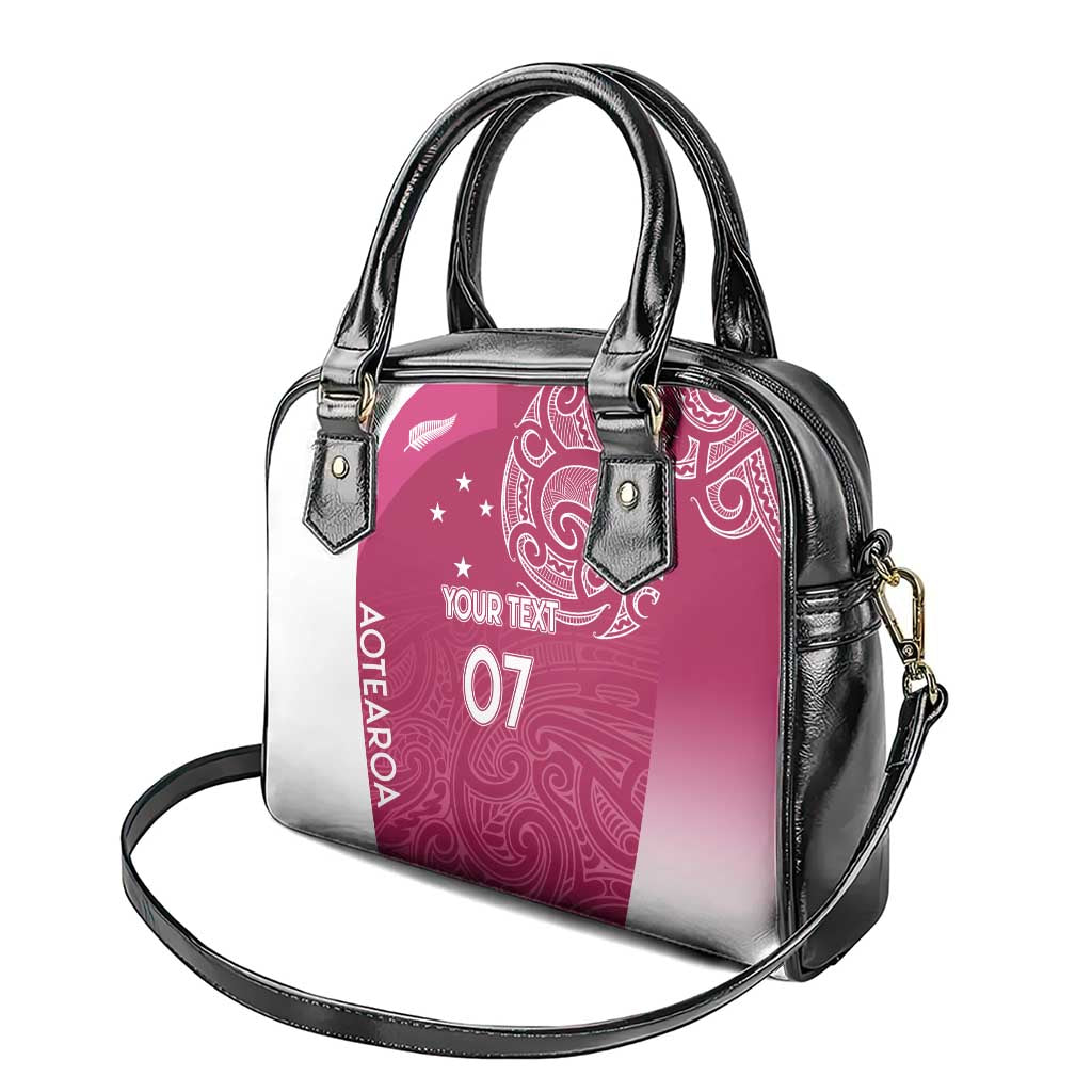 Personalised New Zealand Rugby Shoulder Handbag Aotearoa Champions - Pink Version LT7 - Polynesian Pride