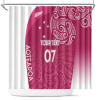 Personalised New Zealand Rugby Shower Curtain Aotearoa Champions - Pink Version LT7 Pink - Polynesian Pride