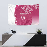 Personalised New Zealand Rugby Tapestry Aotearoa Champions - Pink Version LT7 - Polynesian Pride