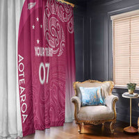Personalised New Zealand Rugby Window Curtain Aotearoa Champions - Pink Version LT7 - Polynesian Pride