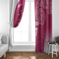 Personalised New Zealand Rugby Window Curtain Aotearoa Champions - Pink Version LT7 - Polynesian Pride