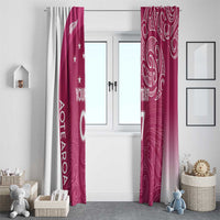 Personalised New Zealand Rugby Window Curtain Aotearoa Champions - Pink Version LT7 - Polynesian Pride
