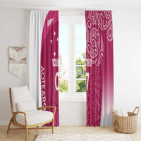 Personalised New Zealand Rugby Window Curtain Aotearoa Champions - Pink Version LT7 - Polynesian Pride