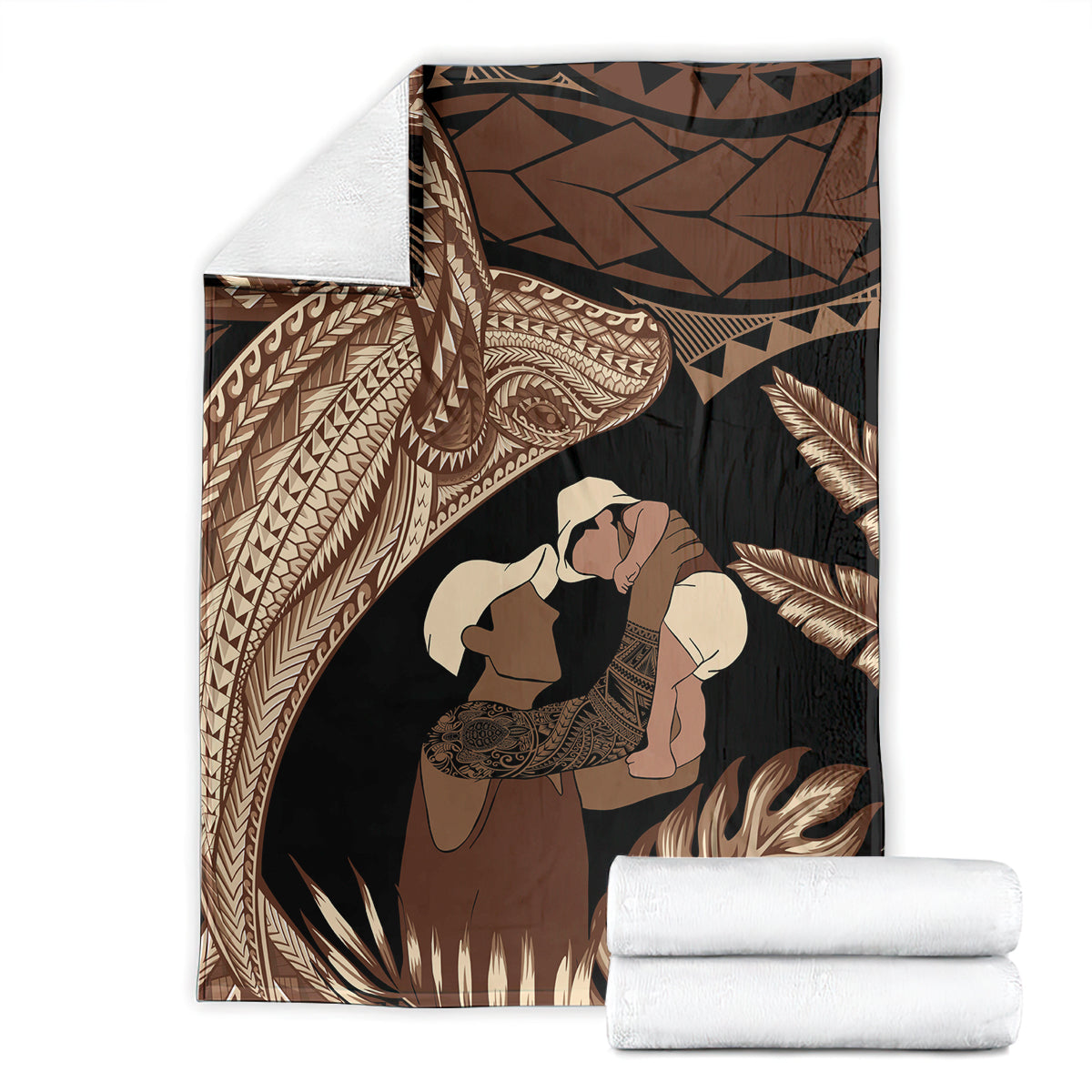 Father's Day Polynesian Pattern Blanket Tropical Humpback Whale LT7 - Polynesian Pride