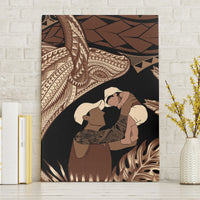 Father's Day Polynesian Pattern Canvas Wall Art Tropical Humpback Whale LT7 Without Frame Brown - Polynesian Pride
