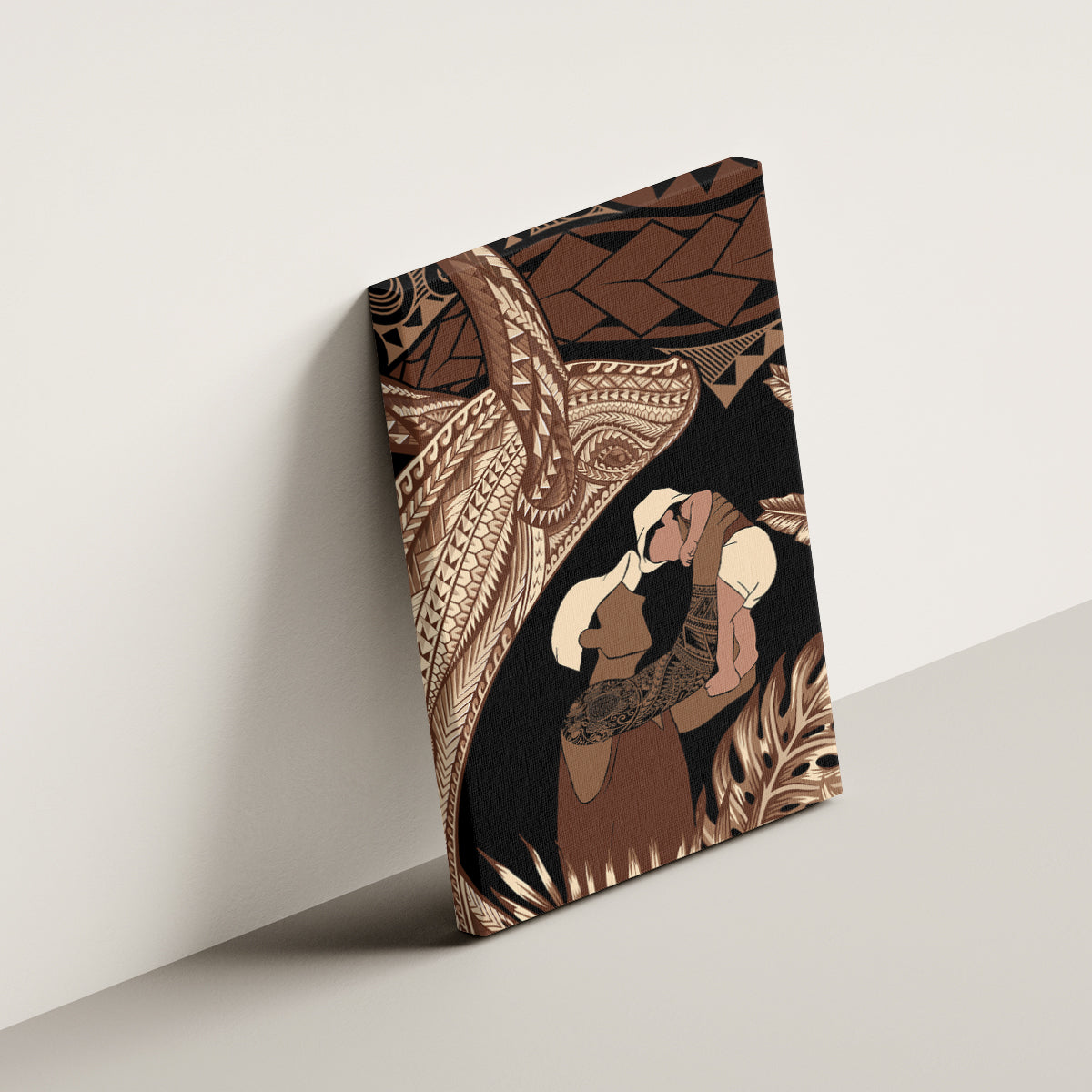Father's Day Polynesian Pattern Canvas Wall Art Tropical Humpback Whale LT7 - Polynesian Pride