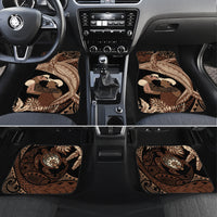 Father's Day Polynesian Pattern Car Mats Tropical Humpback Whale LT7 Set 4pcs Brown - Polynesian Pride
