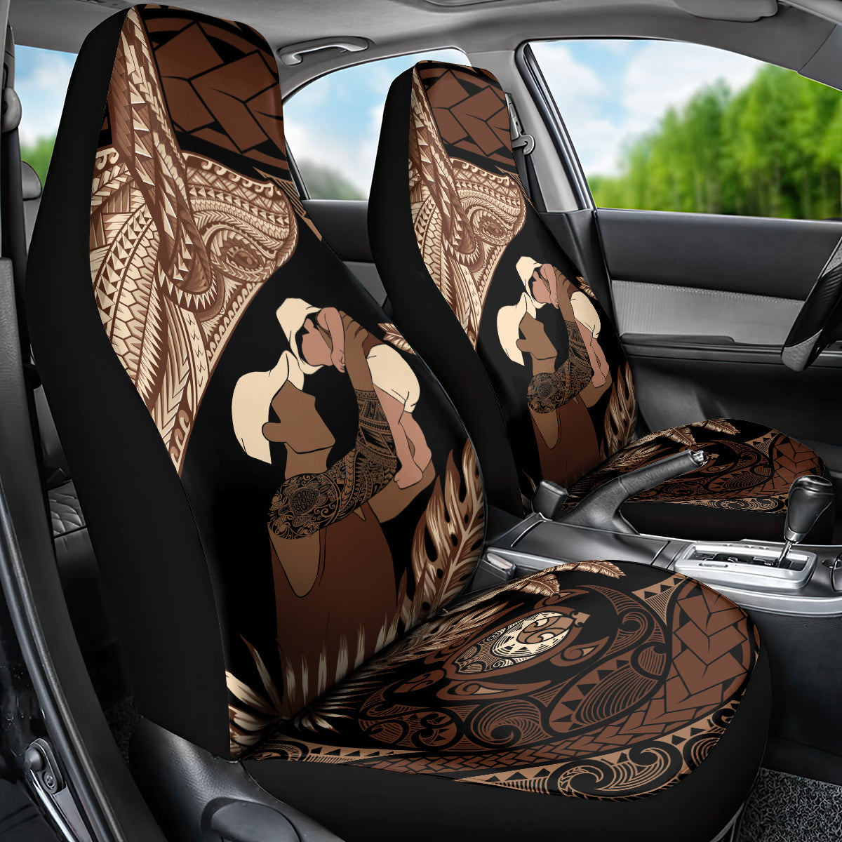 Father's Day Polynesian Pattern Car Seat Cover Tropical Humpback Whale LT7 - Polynesian Pride