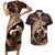 Father's Day Polynesian Pattern Couples Matching Short Sleeve Bodycon Dress and Hawaiian Shirt Tropical Humpback Whale