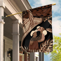 Father's Day Polynesian Pattern Garden Flag Tropical Humpback Whale LT7 House Flag Brown - Polynesian Pride