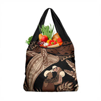 Father's Day Polynesian Pattern Grocery Bag Tropical Humpback Whale LT7 1-pack One Size Brown - Polynesian Pride