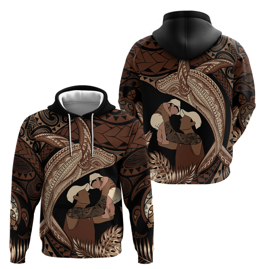 Father's Day Polynesian Pattern Hoodie Tropical Humpback Whale LT7 - Polynesian Pride