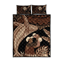 Father's Day Polynesian Pattern Quilt Bed Set Tropical Humpback Whale LT7 - Polynesian Pride