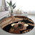 Father's Day Polynesian Pattern Round Carpet Tropical Humpback Whale