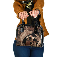 Father's Day Polynesian Pattern Shoulder Handbag Tropical Humpback Whale LT7 One Size Brown - Polynesian Pride