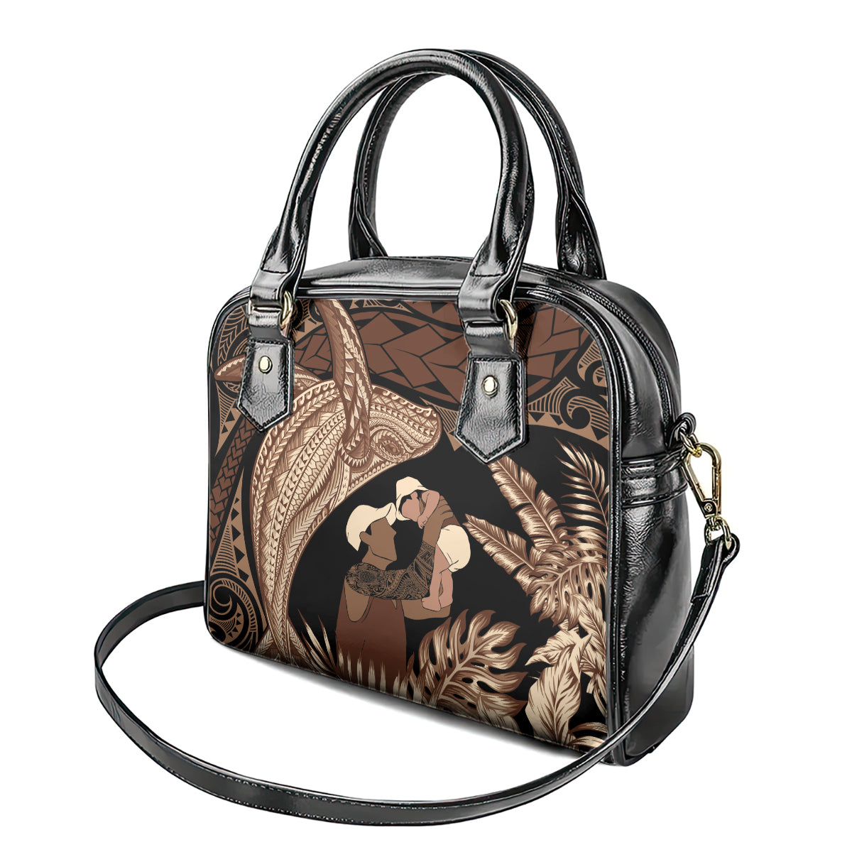 Father's Day Polynesian Pattern Shoulder Handbag Tropical Humpback Whale LT7 - Polynesian Pride
