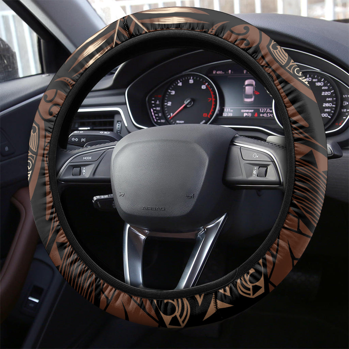 Father's Day Polynesian Pattern Steering Wheel Cover Tropical Humpback Whale LT7 - Polynesian Pride