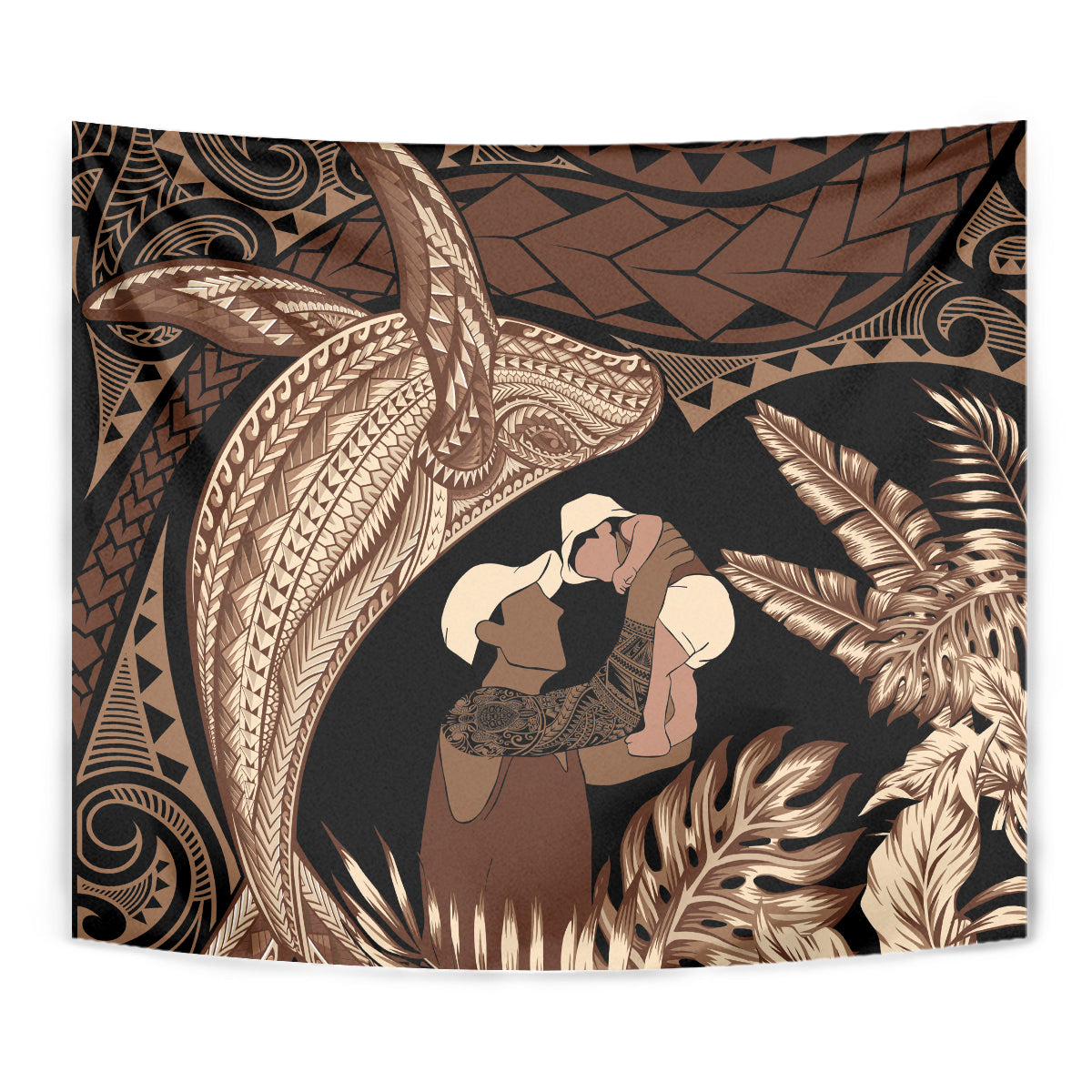 Father's Day Polynesian Pattern Tapestry Tropical Humpback Whale LT7 - Polynesian Pride