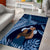 Father's Day Polynesian Pattern Area Rug Tropical Humpback Whale - Navy