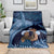 Father's Day Polynesian Pattern Blanket Tropical Humpback Whale - Navy