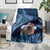 Father's Day Polynesian Pattern Blanket Tropical Humpback Whale - Navy